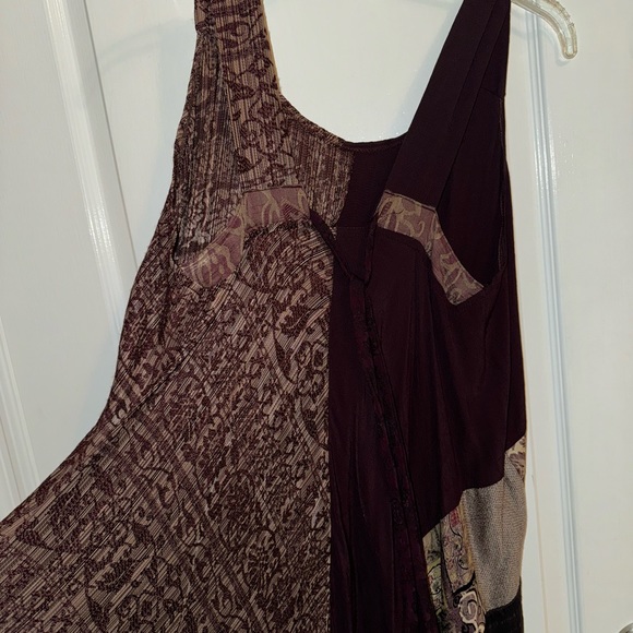 Bohemian Donna Jessica Merlot Patchwork Maxi Tank Dress Size 2 - Picture 7 of 14